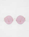 Diptych Sunglasses in Pink. Front View. 