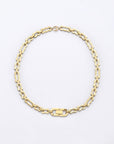 A 24k gold-plated chain necklace is displayed on a white background. The **Links Necklace Gold** by **For Art's Sake®** features interlocking rectangular links with a larger, distinct clasp at the center.