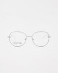 A pair of handmade Jasmine eyewear by For Art's Sake® featuring gold-plated stainless steel frames on a white background.