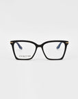 Black rectangular optical glasses on a white background.