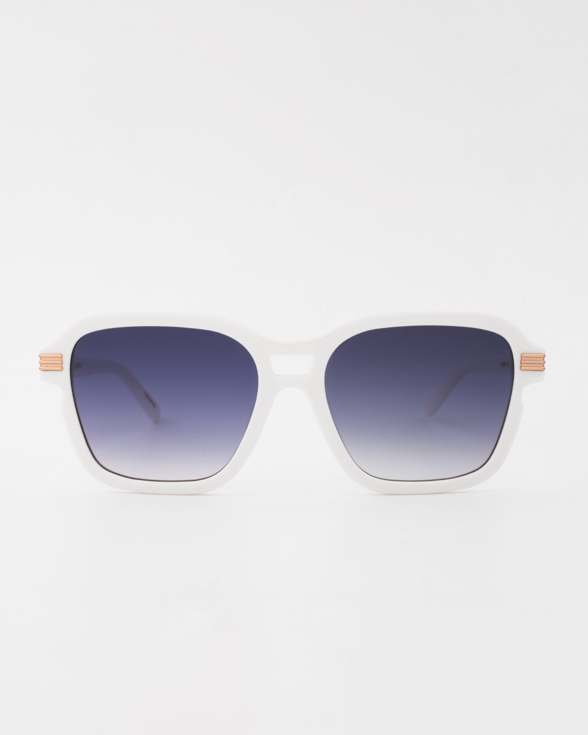 A pair of For Art's Sake® Shadyside sunglasses with shatter-resistant nylon lenses and gold-plated temple details, displayed against a plain white background.