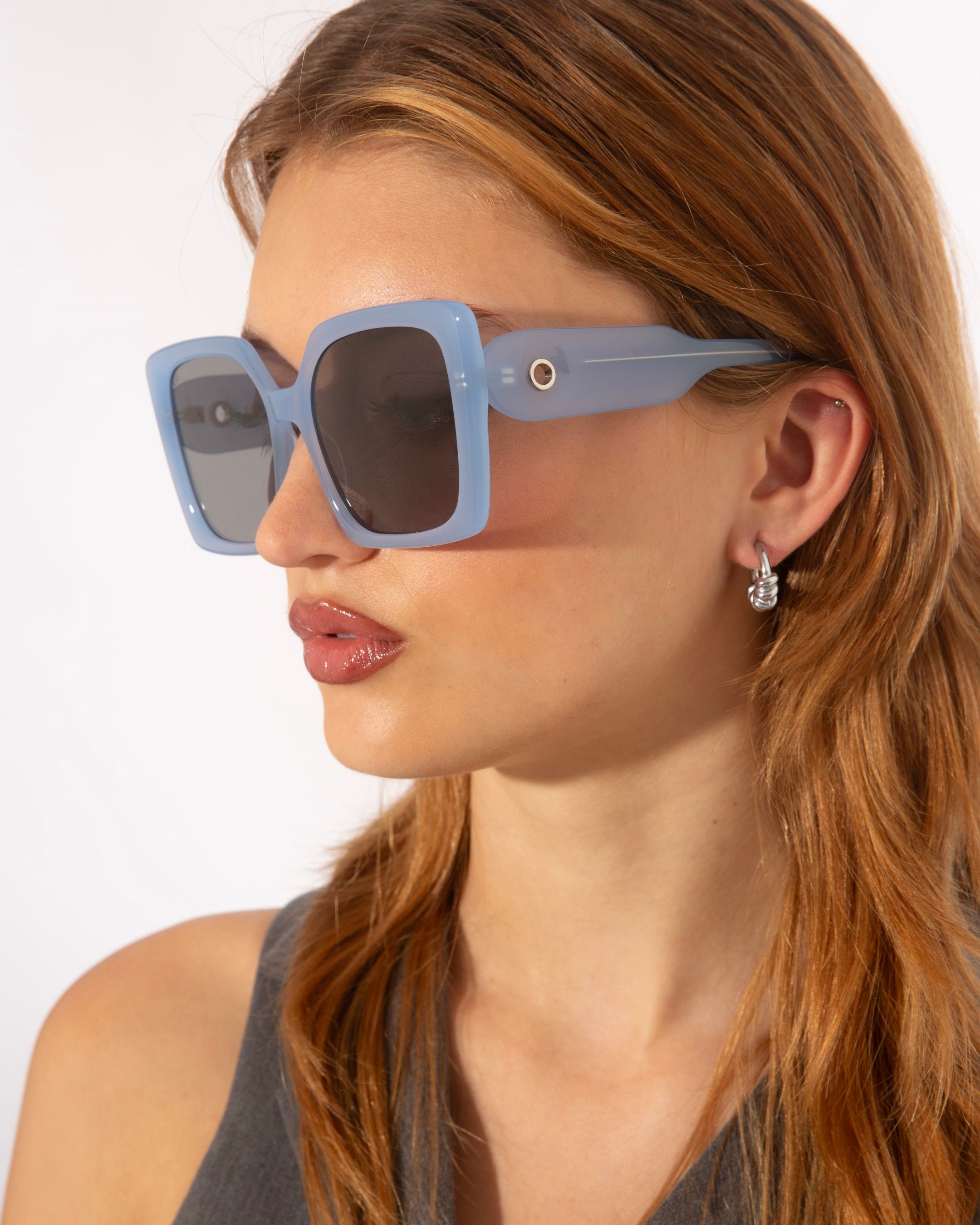 Oversized drop temple sunglasses online