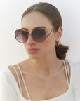 Canvas Sunglasses, Rose on a Model. 