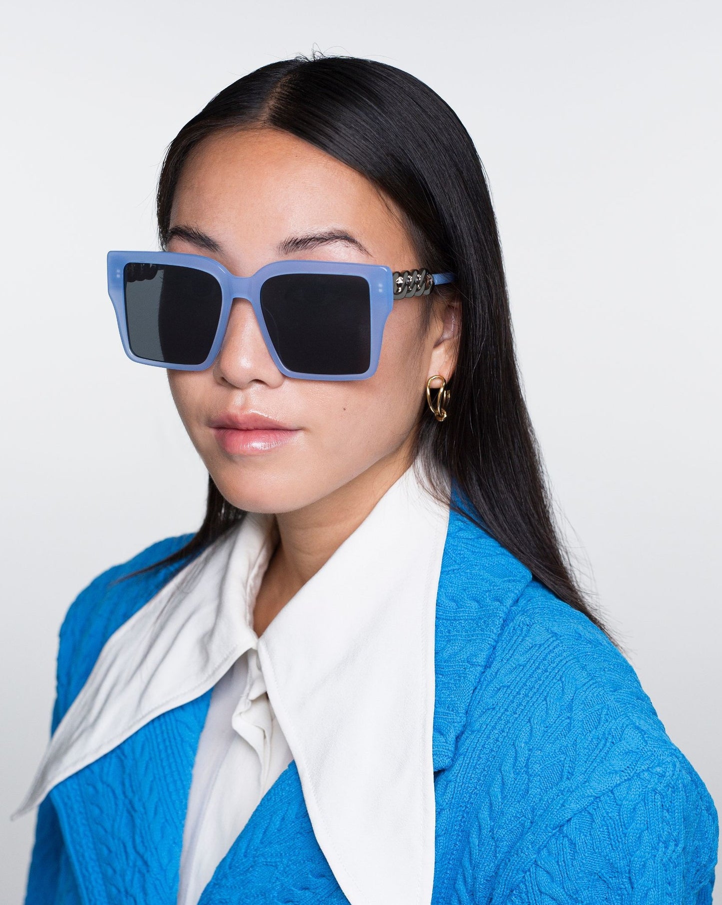 Oversized square sunglasses For Art's Sake CASTLE col. celestial blue, Occhiali