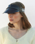 An image of a model wearing our Cloud Visor in Black.